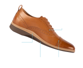 The Cap-Toe Honey Dress Shoe by Amberjack - Product Diagram