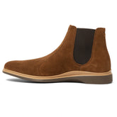 The Chelsea Boot by Amberjack in Grizzly Brown Suede - Medial Side View