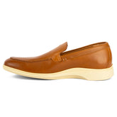 The Loafer by Amberjack in Honey & Cream Tan Leather - Medial View