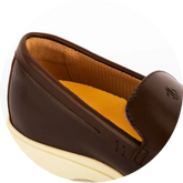 Sheepskin lining on Leather Chestnut & Cream Loafer