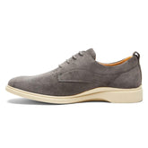 The Original Dress Shoe by Amberjack in Carbon Grey Suede - Medial View