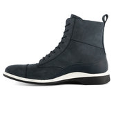 The Boot by Amberjack in Cobalt Blue Nubuck - Medial View