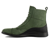 The Boot by Amberjack in Olive Green Nubuck - Medial View