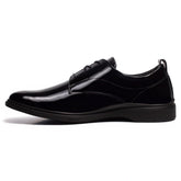 The Tux Dress Shoe by Amberjack in Obsidian Black Patent Leather - Medial View