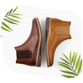 Chestnut Brown and Honey Tan Chelsea Boots Side by Side